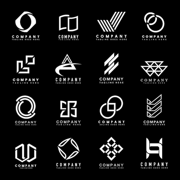 Conjunto de ideas de diseño de logotipo de la empresa