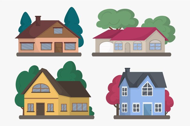 Conjunto de ilustración de casa