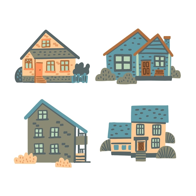 Conjunto de ilustración de casa