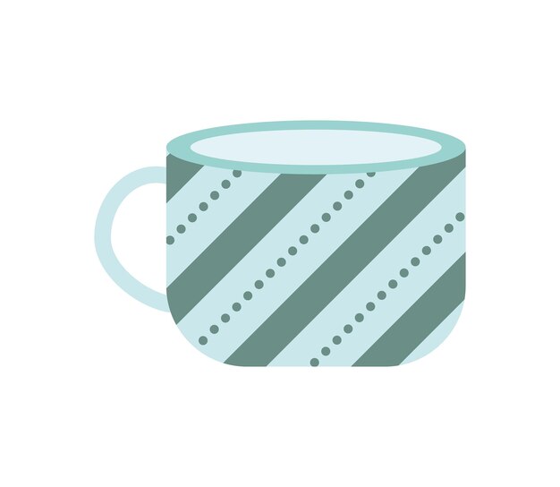 Conjunto de ilustración de dibujos animados de taza de té y café de porcelana colorida