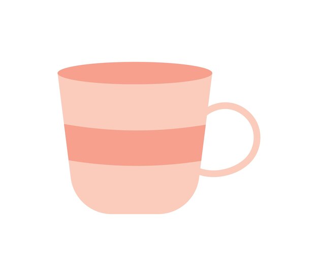 Conjunto de ilustración de dibujos animados de taza de té y café de porcelana colorida