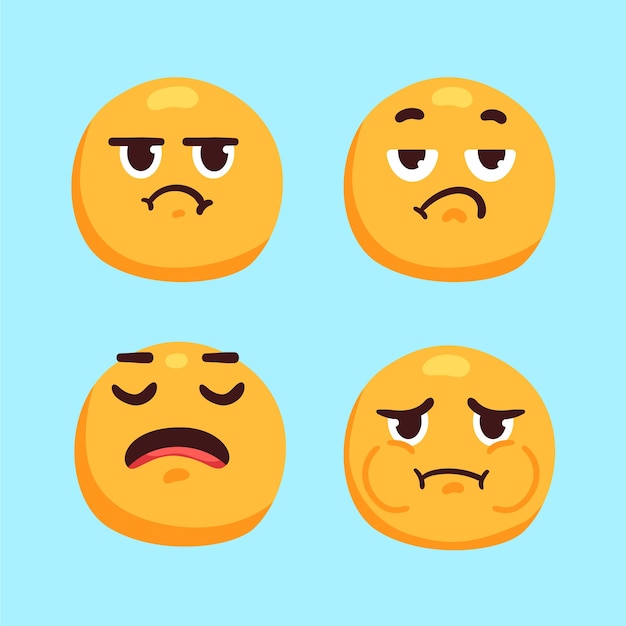 Conjunto de ilustración de emojis dibujados a mano