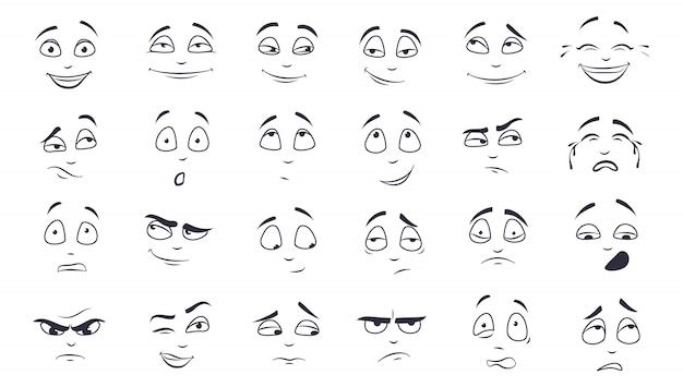 Conjunto de ilustración de expresión facial