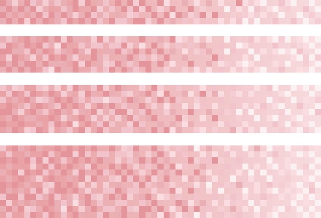 Conjunto de ilustración de fondo de textura de píxel rosa vectorial.