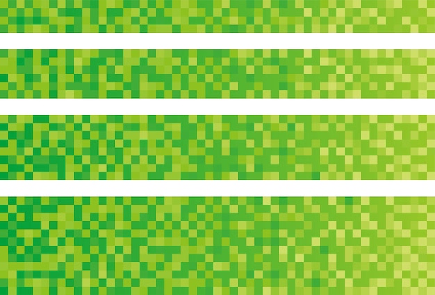 Vector gratuito conjunto de ilustración de fondo de textura de píxeles verdes vectoriales.