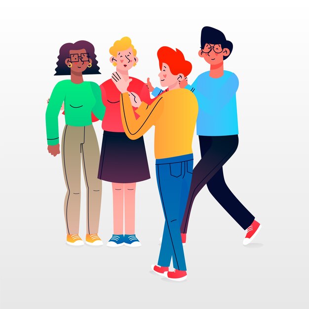 Conjunto de ilustración de grupo de personas
