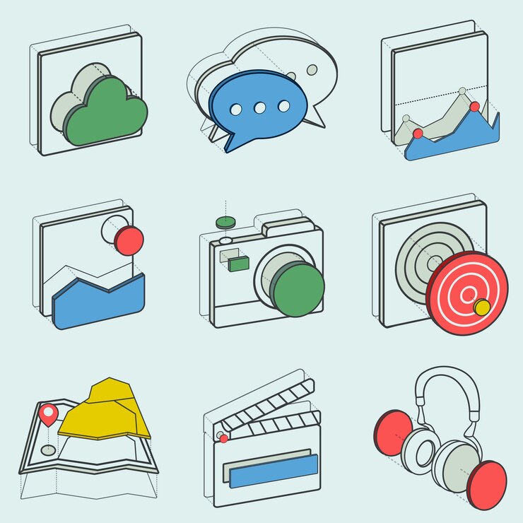 Vector gratuito conjunto de ilustración de iconos de recreación