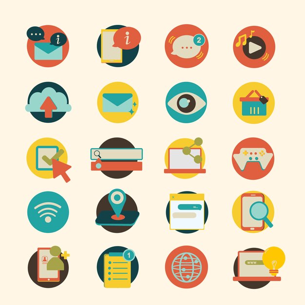 Conjunto de ilustración de iconos de redes sociales