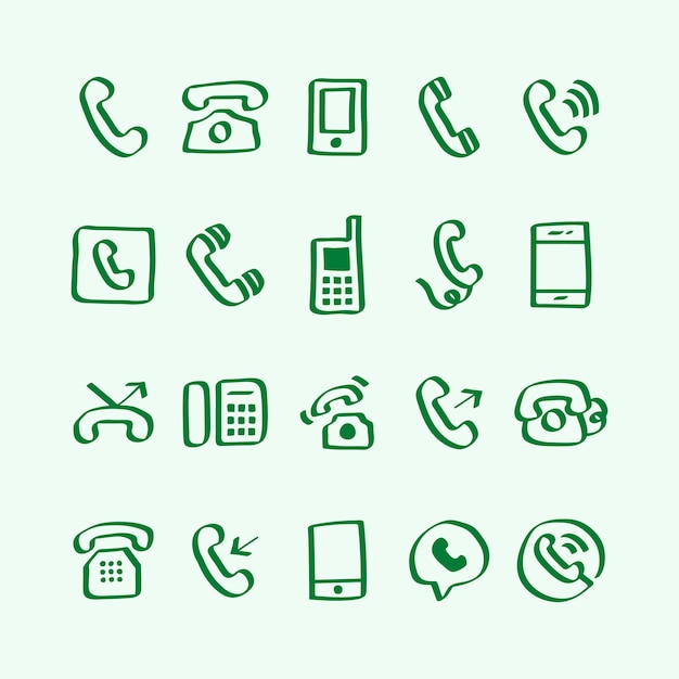 Conjunto de ilustración de iconos de teléfono