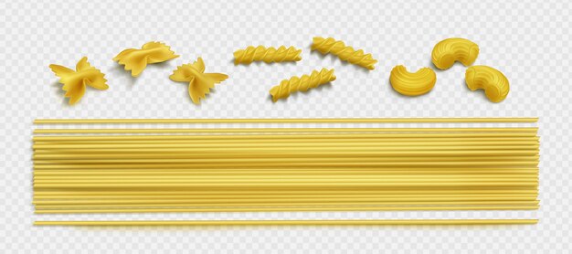 Conjunto de ilustración de pasta realista