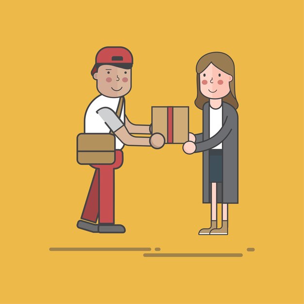 Conjunto de ilustración de post entrega