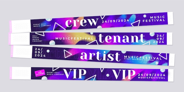 Conjunto de ilustraciones de brazaletes de eventos de gradiente