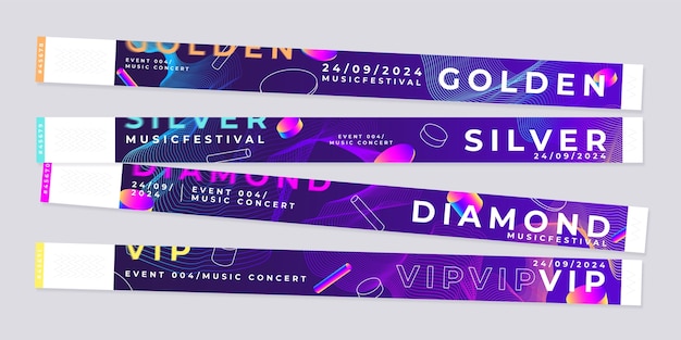 Conjunto de ilustraciones de brazaletes de eventos de gradiente