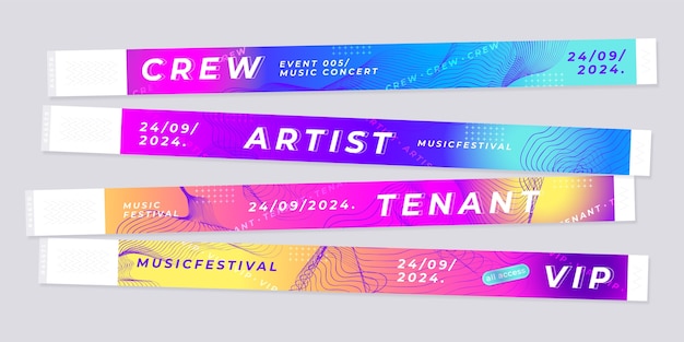 Conjunto de ilustraciones de brazaletes de eventos de gradiente