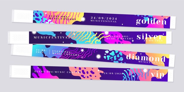 Conjunto de ilustraciones de brazaletes de eventos de gradiente