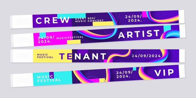 Conjunto de ilustraciones de brazaletes de eventos de gradiente