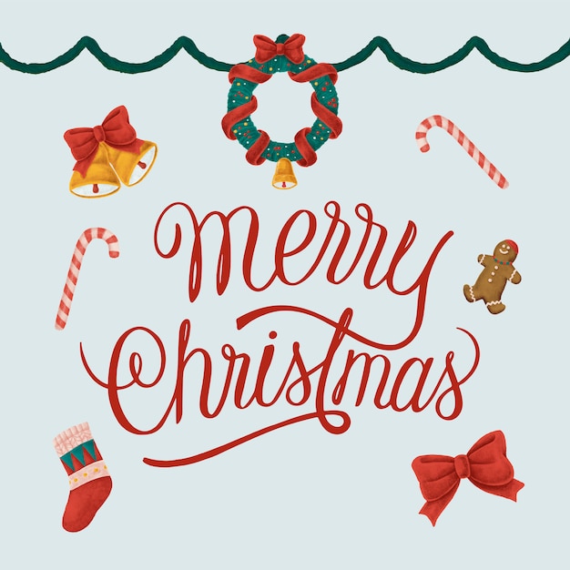 Conjunto de ilustraciones de Navidad dibujadas a mano