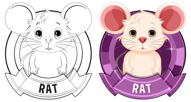 Vector gratuito conjunto de ilustraciones de ratas de dibujos animados