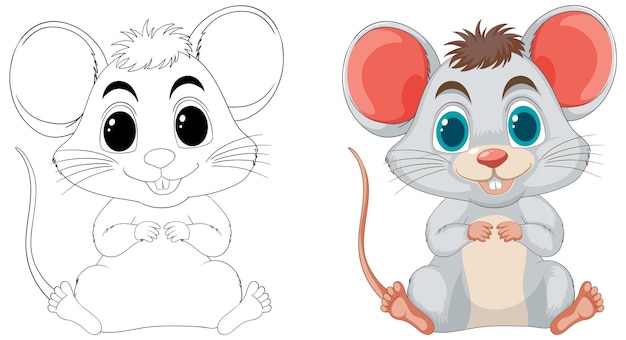 Conjunto de ilustraciones de ratones de dibujos animados