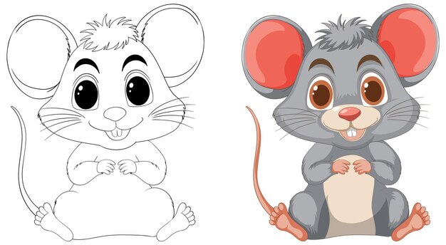 Conjunto de ilustraciones de ratones de dibujos animados