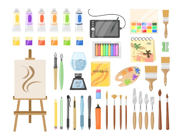 Conjunto de cosas para pintar 178446 Vector en Vecteezy