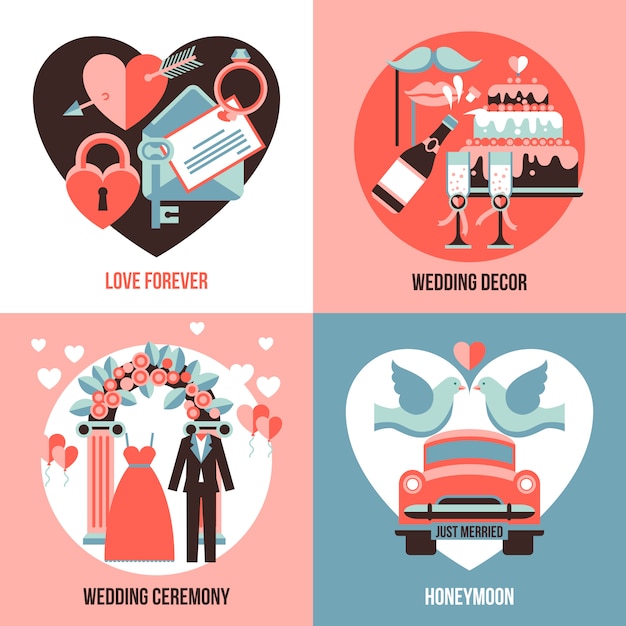 Conjunto de imágenes de boda 2x2