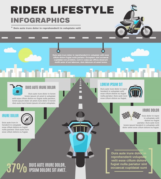 Conjunto de infografías de jinete