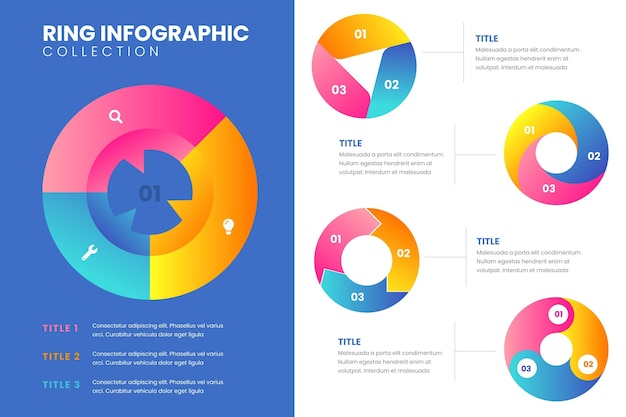 Conjunto infográfico de anillo