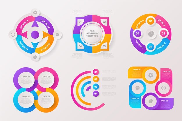 Conjunto infográfico de anillo
