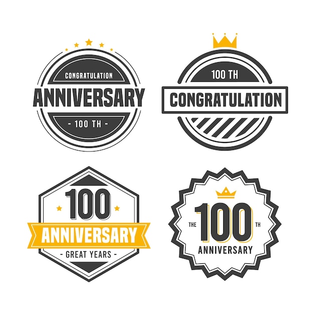 Conjunto de insignias de aniversario 100