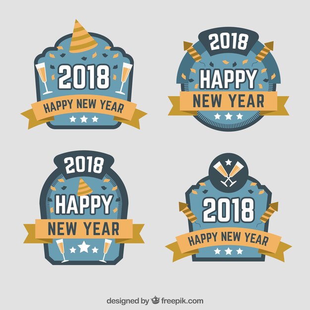 Conjunto de insignias de año nuevo