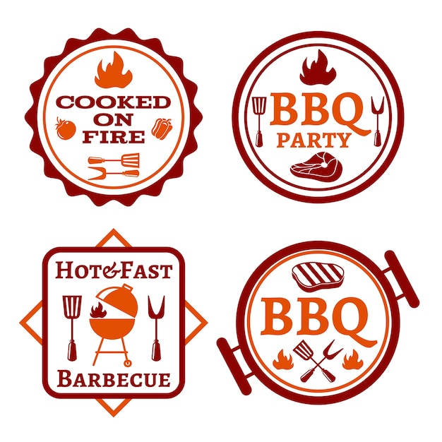 Conjunto de insignias de barbacoa.