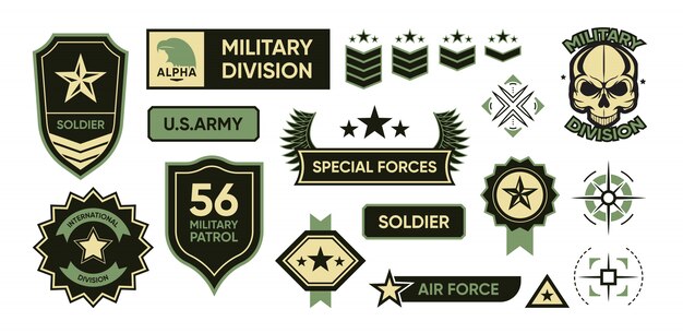 Conjunto de insignias del ejército