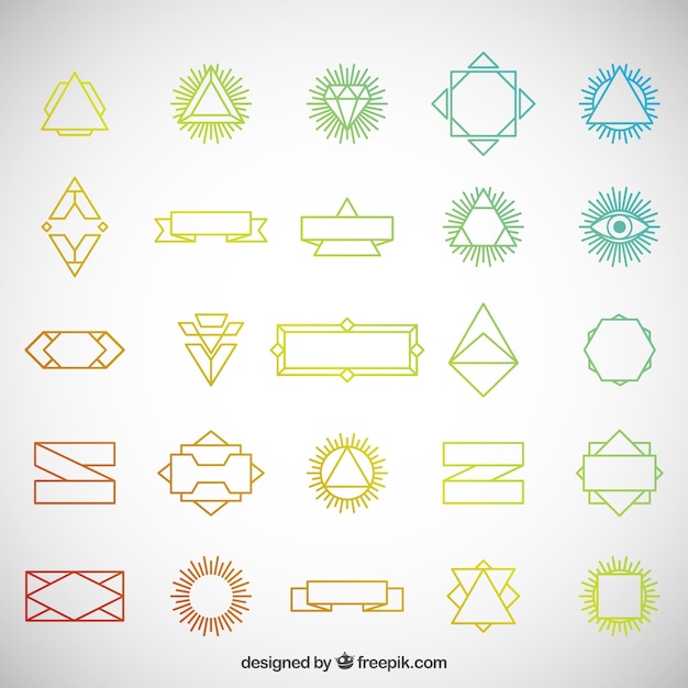 Vector gratuito conjunto de insignias hipster