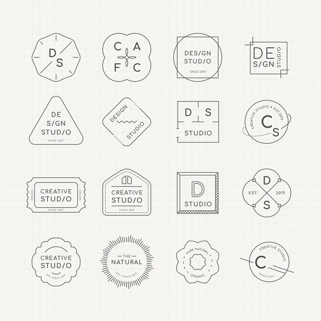 Conjunto de insignias de logotipo mínimo