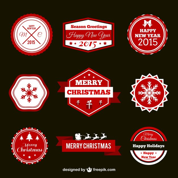 Conjunto de insignias de Navidad vintage