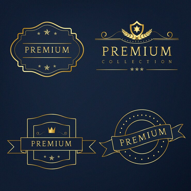 Vector gratuito conjunto de insignias premium vector
