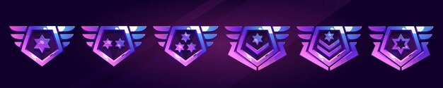 Conjunto de insignias de rango de juego militar