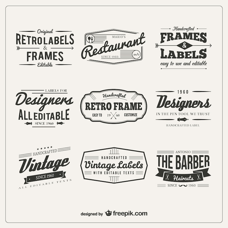Vector gratuito conjunto de insignias retro