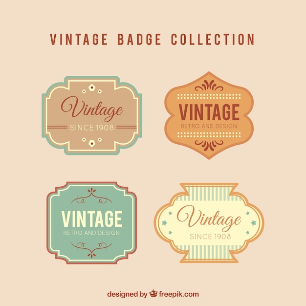 Conjunto de insignias vintage