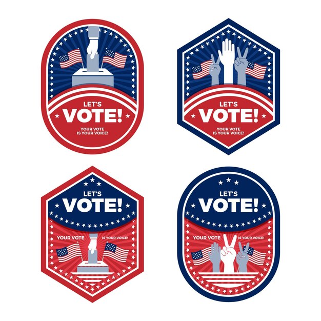 Conjunto de insignias de votación de EE. UU.