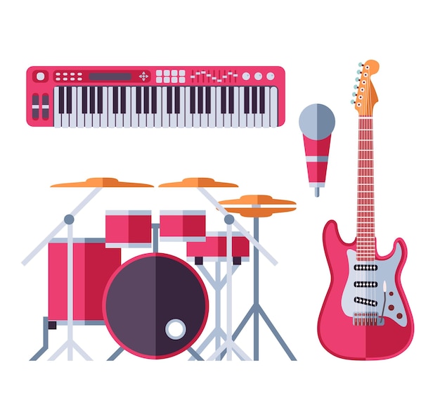 Vector gratuito conjunto de instrumentos musicales