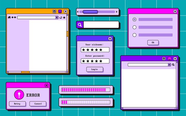 Conjunto de interfaz de usuario retro