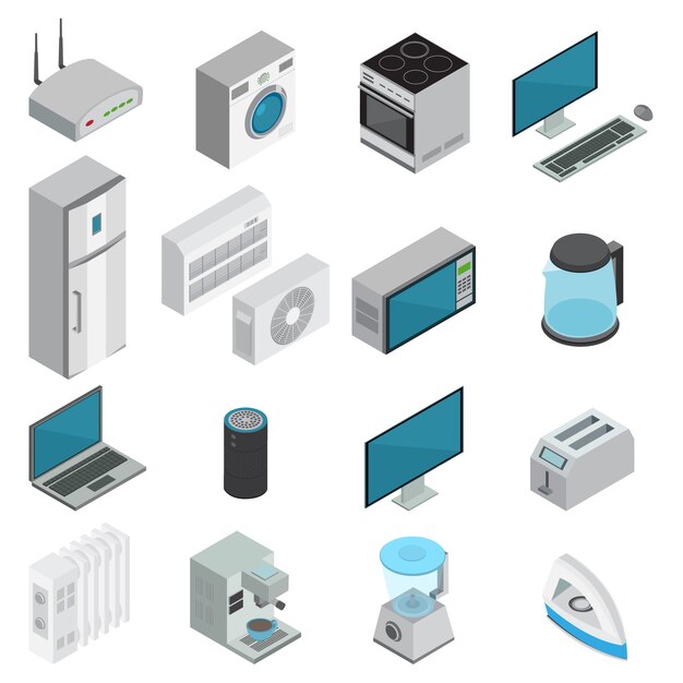 Conjunto isométrico de electrónica