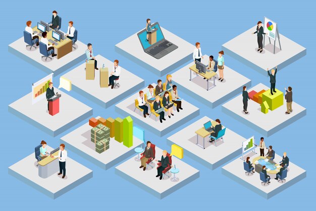 Conjunto isométrico de formación empresarial