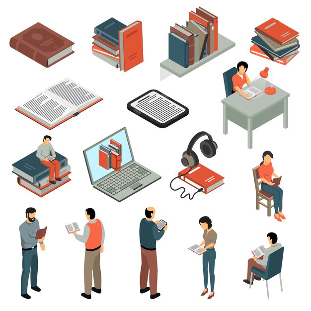Conjunto isométrico de lectura de libros