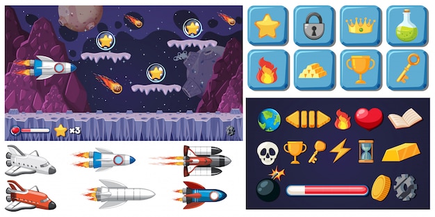 Conjunto de juego de espacio