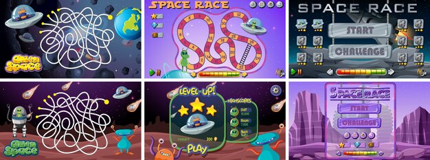 Conjunto de juegos espaciales