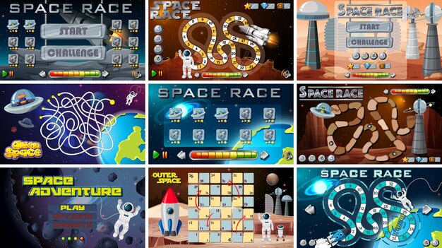 Conjunto de juegos espaciales
