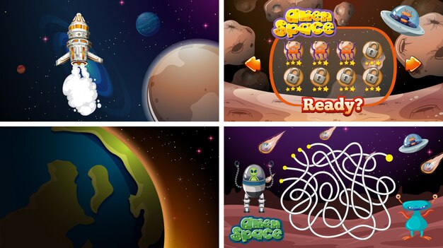 Conjunto de juegos espaciales